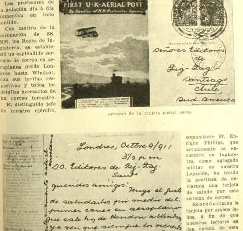 Primeros Correos Aéreos en Chile -1912 – 1920-